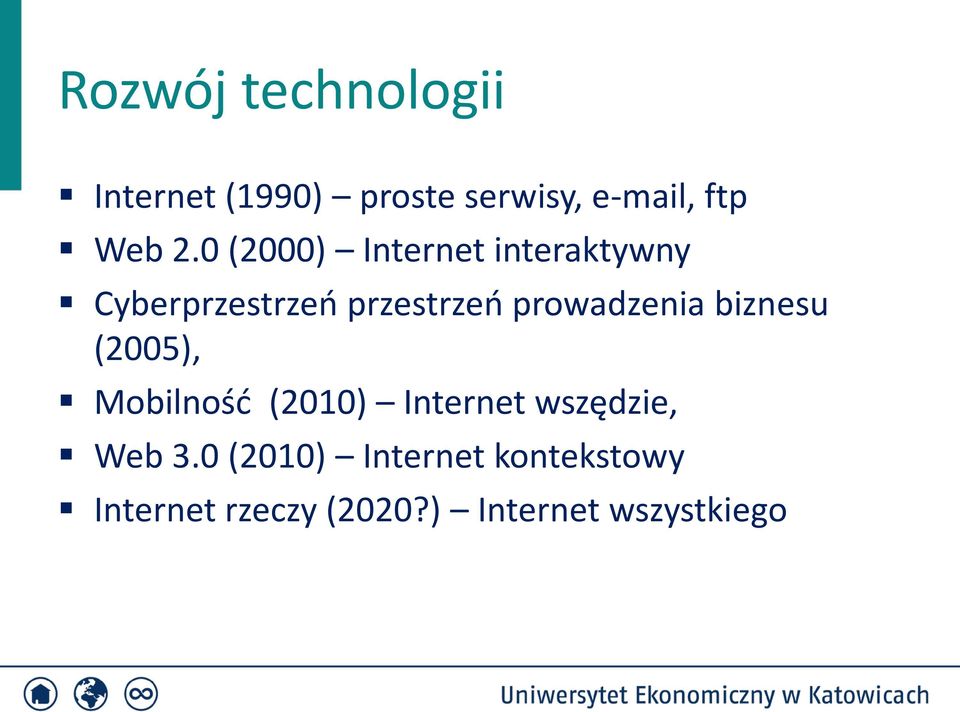 prowadzenia biznesu (2005), Mobilność (2010) Internet wszędzie, Web