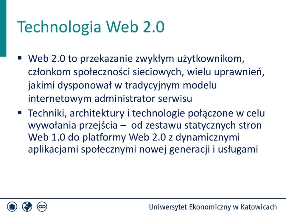 dysponował w tradycyjnym modelu internetowym administrator serwisu Techniki, architektury i