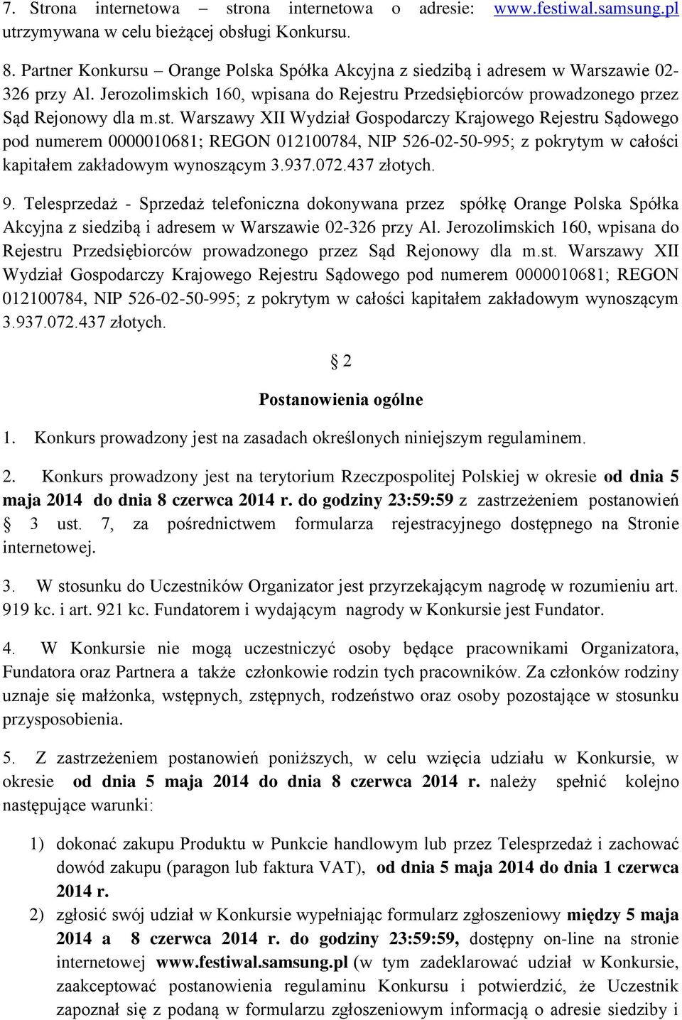 u Przedsiębiorców prowadzonego przez Sąd Rejonowy dla m.st.