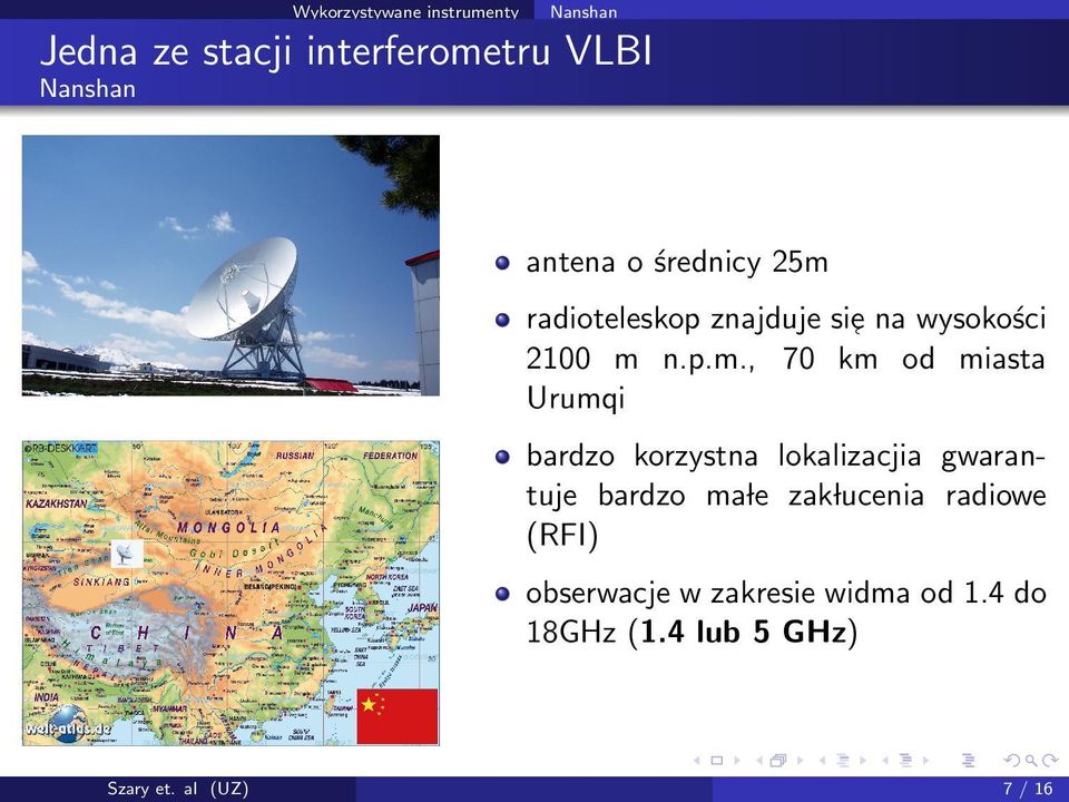 radioteleskop znajduje sie, na wysokos ci 2100 m 