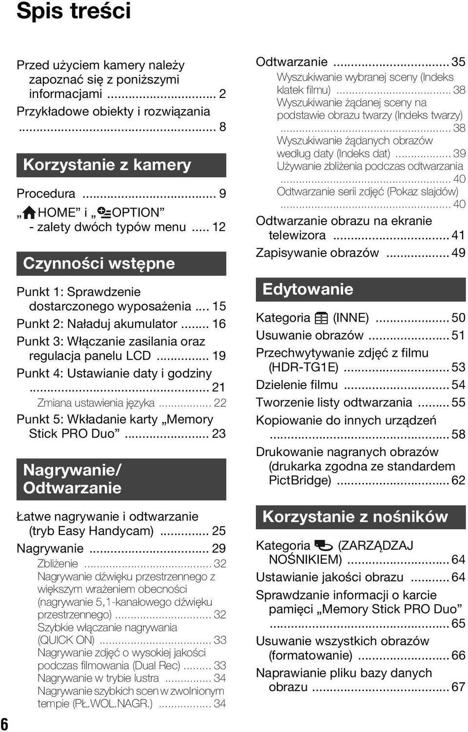 .. 19 Punkt 4: Ustawianie daty i godziny... 21 Zmiana ustawienia języka... 22 Punkt 5: Wkładanie karty Memory Stick PRO Duo.