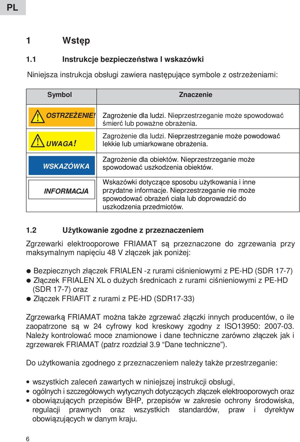 Zagrożenie dla obiektów. Nieprzestrzeganie może spowodować uszkodzenia obiektów. Wskazówki dotyczące sposobu użytkowania i inne przydatne informacje.