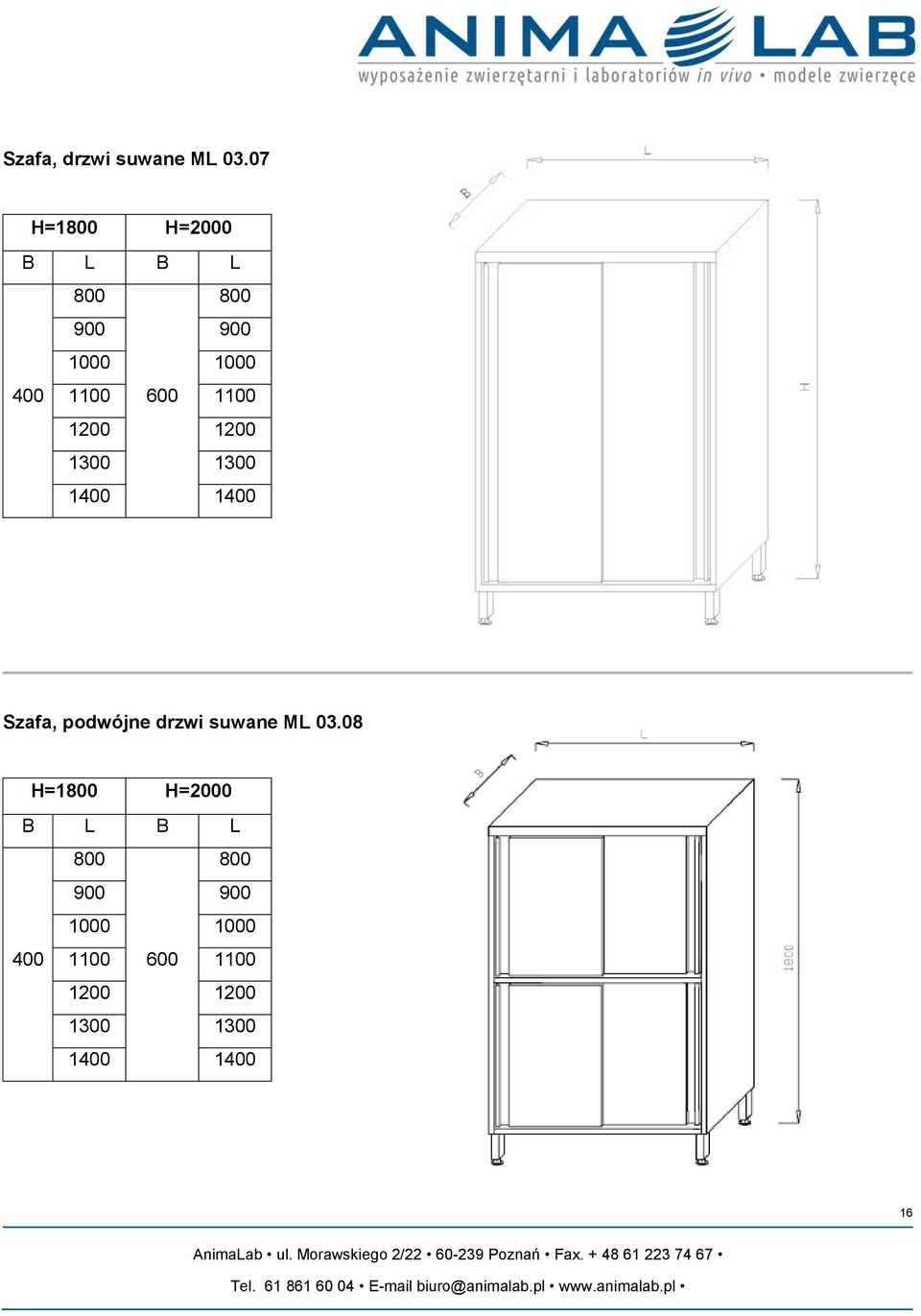 1200 1300 1300 1400 1400 Szafa, podwójne drzwi suwane