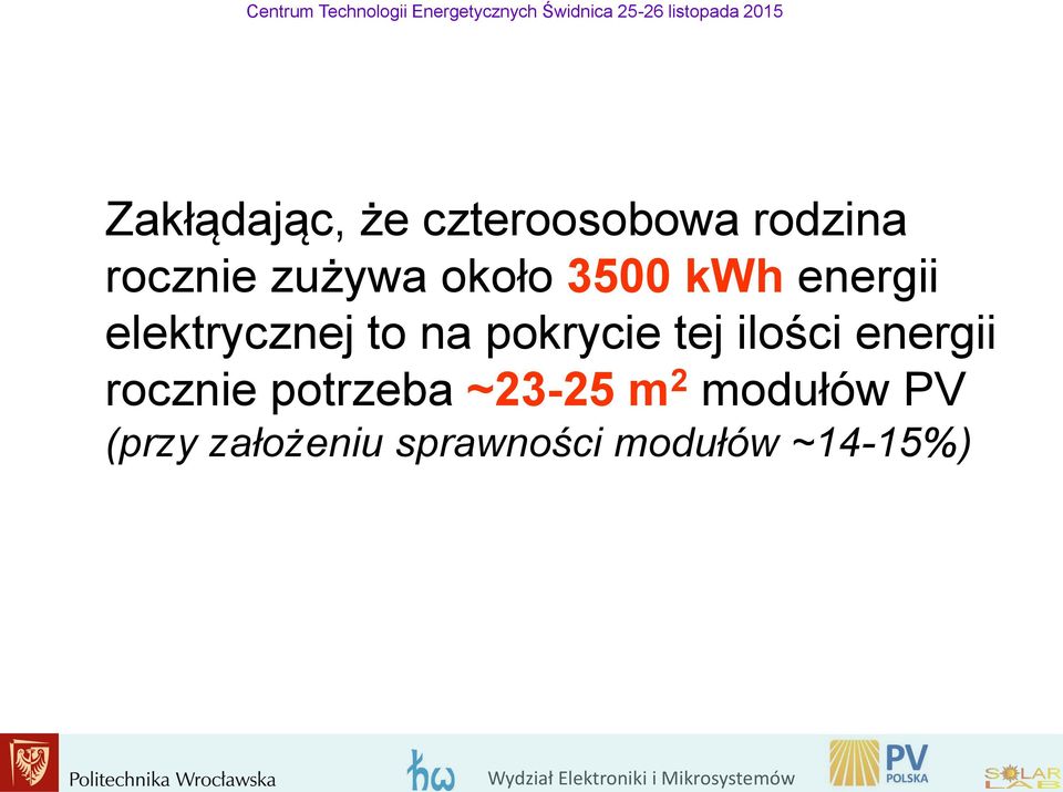 pokrycie tej ilości energii rocznie potrzeba