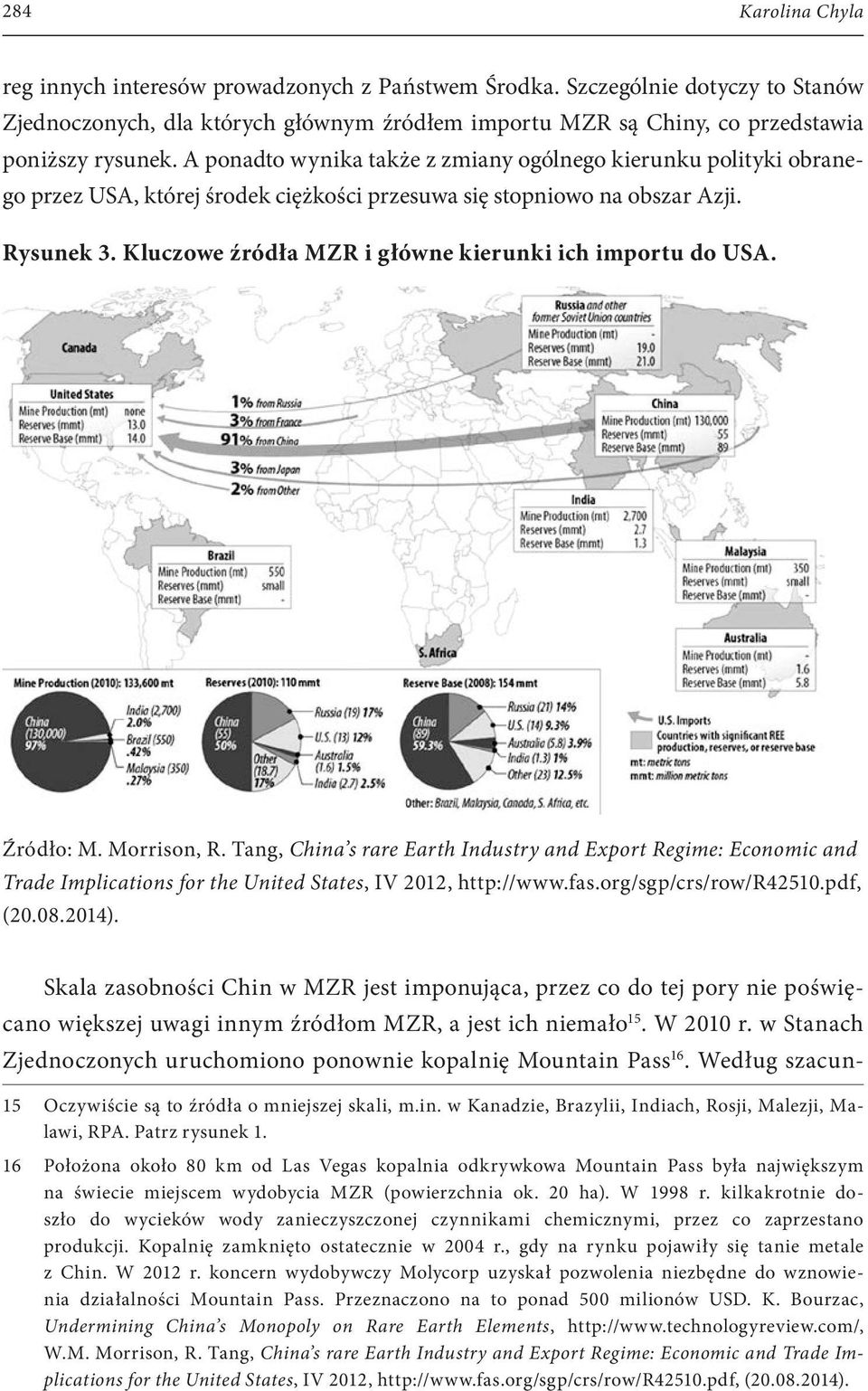 Kluczowe źródła MZR i główne kierunki ich importu do USA. Źródło: M. Morrison, R.