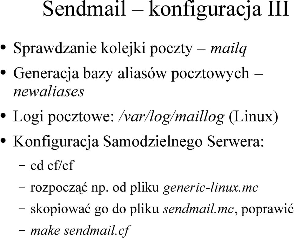 (Linux) Konfiguracja Samodzielnego Serwera: cd cf/cf rozpocząć np.