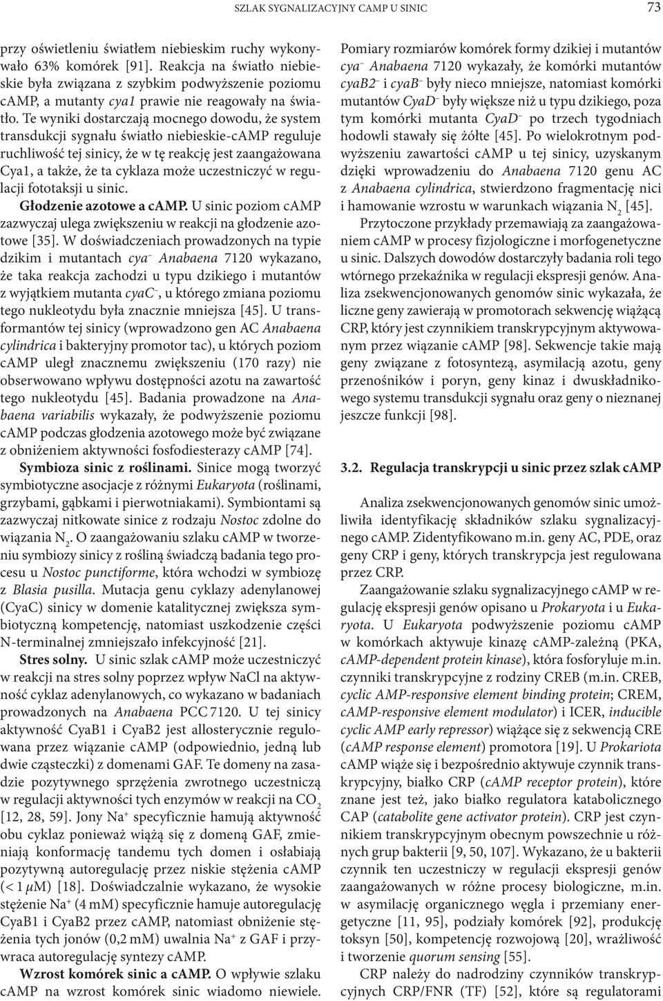 Te wyniki dostarczają mocnego dowodu, że system transdukcji sygnału światło niebieskie-camp reguluje ruchliwość tej sinicy, że w tę reakcję jest zaangażowana Cya1, a także, że ta cyklaza może