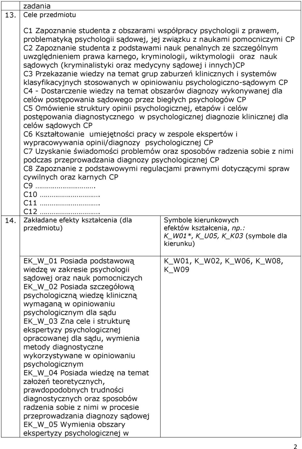 penalnych ze szczególnym uwzględnieniem prawa karnego, kryminologii, wiktymologii oraz nauk sądowych (kryminalistyki oraz medycyny sądowej i innych)cp C3 Przekazanie wiedzy na temat grup zaburzeń