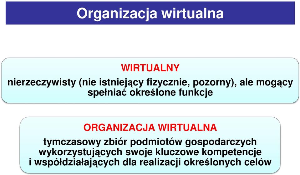 WIRTUALNA tymczasowy zbiór podmiotów gospodarczych wykorzystujących