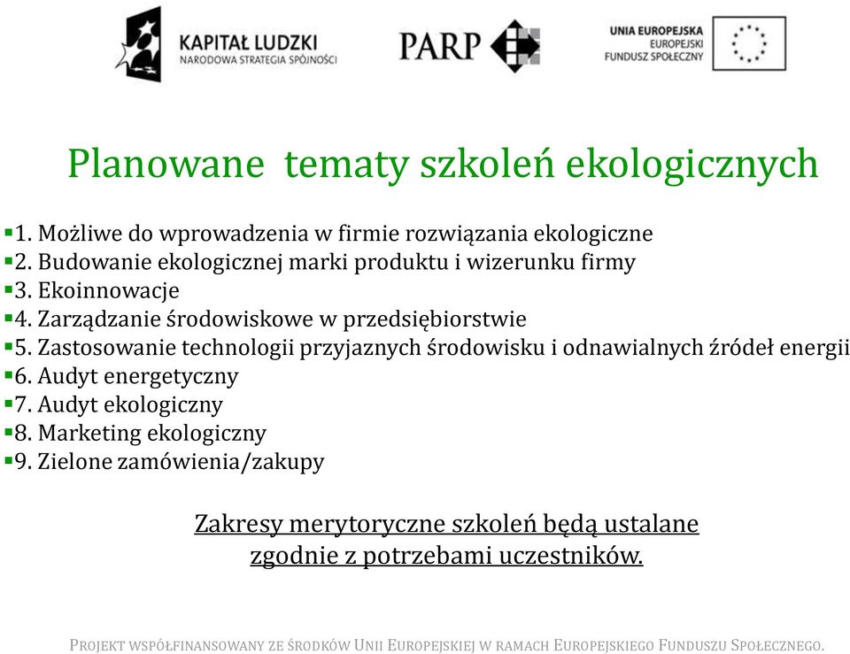 Zarządzanie środowiskowe w przedsiębiorstwie 5.