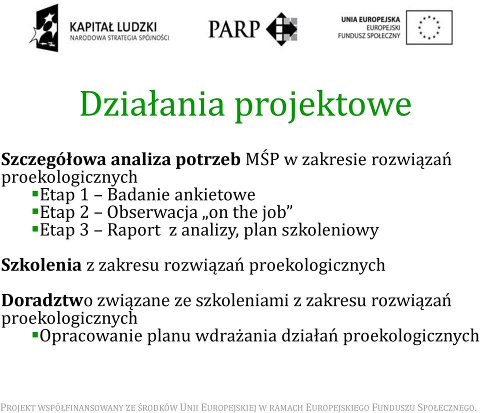 analizy, plan szkoleniowy Szkolenia z zakresu rozwiązań proekologicznych Doradztwo