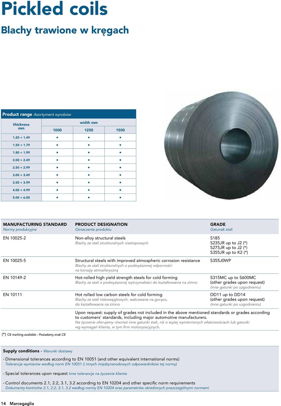 Structural steels with improved atmospheric corrosion resistance Blachy ze stali strukturalnych o podwyższonej odporności na korozję atmosferyczną Hot-rolled high yield strength steels for cold