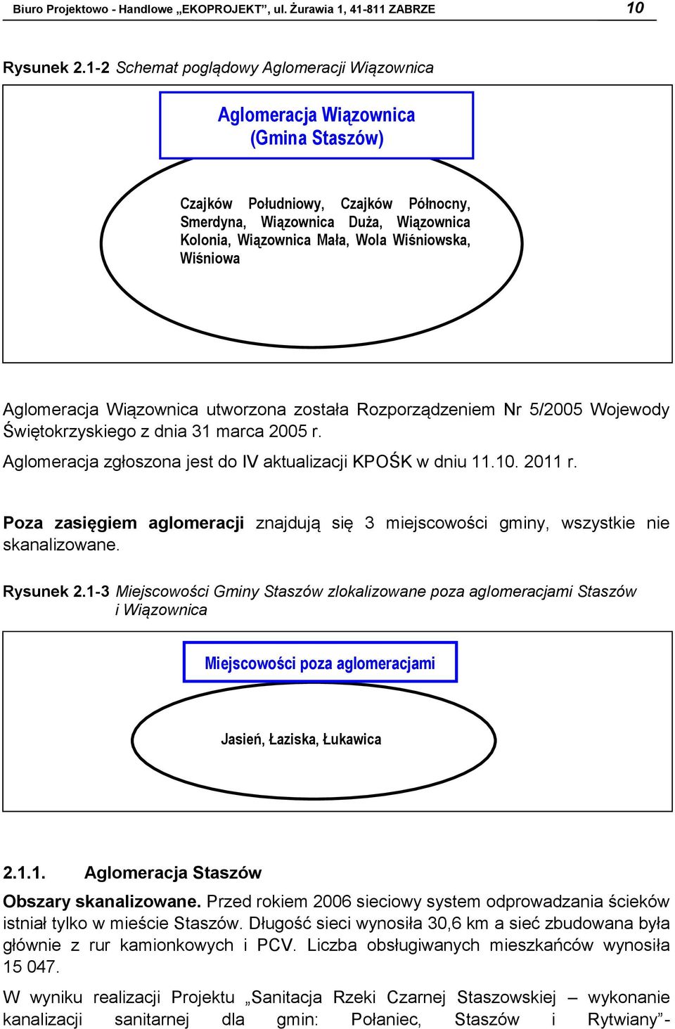 Wiśniowska, Wiśniowa Aglomeracja Wiązownica utworzona została Rozporządzeniem Nr 5/2005 Wojewody Świętokrzyskiego z dnia 31 marca 2005 r. Aglomeracja zgłoszona jest do IV aktualizacji KPOŚK w dniu 11.