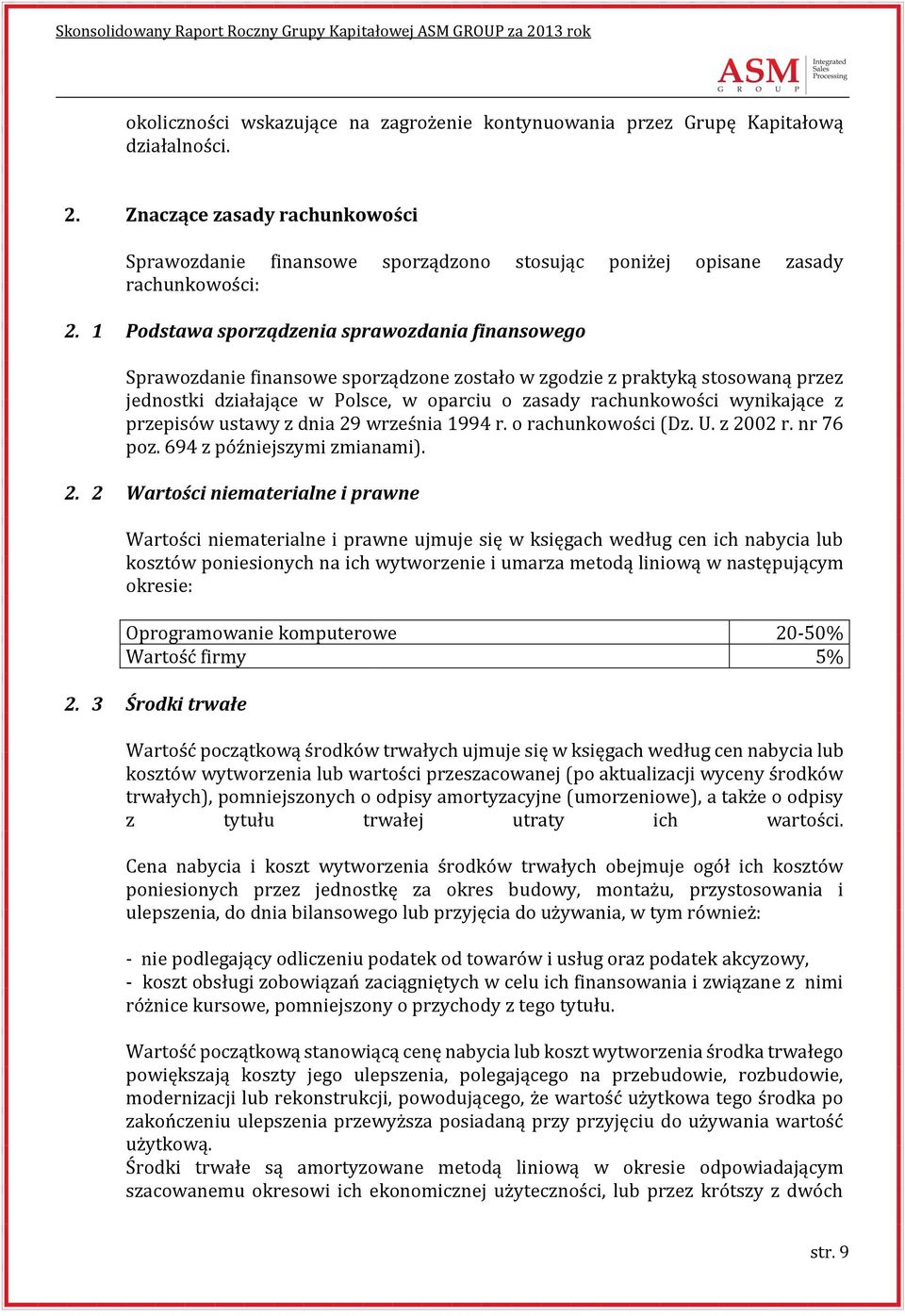 1 Podstawa sporządzenia sprawozdania finansowego Sprawozdanie finansowe sporządzone zostało w zgodzie z praktyką stosowaną przez jednostki działające w Polsce, w oparciu o zasady rachunkowości
