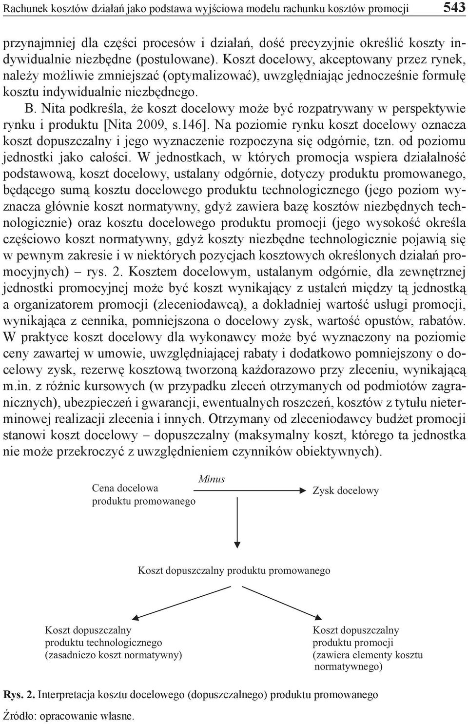 Nita podkreśla, że koszt docelowy może być rozpatrywany w perspektywie rynku i produktu [Nita 2009, s.146].