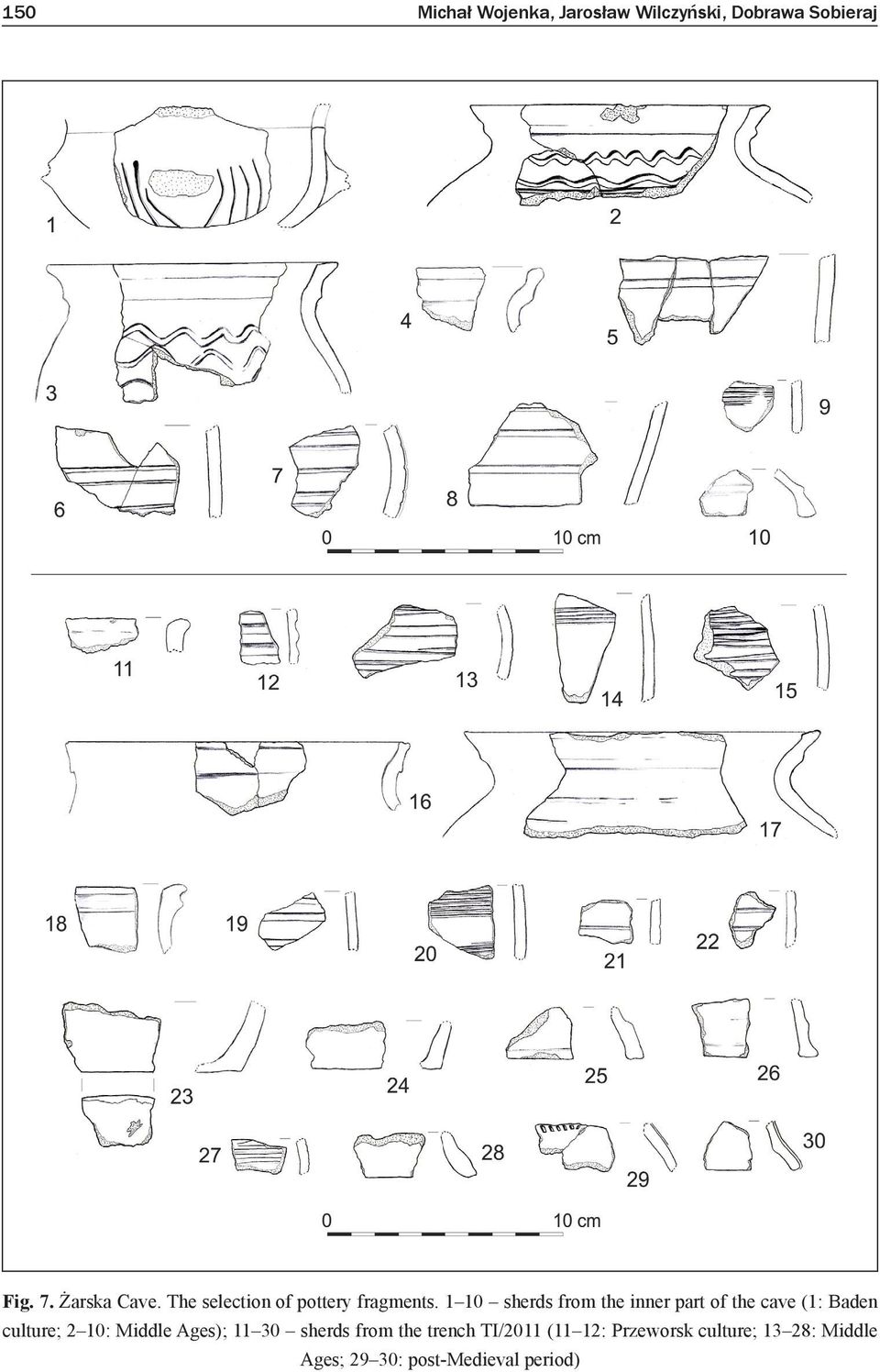 1 10 sherds from the inner part of the cave (1: Baden culture; 2 10: Middle