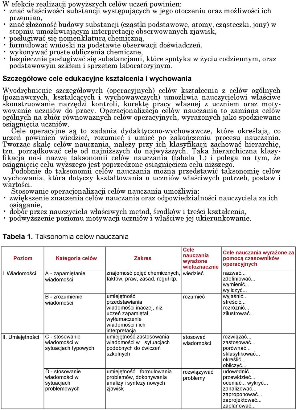 obliczenia chemiczne, bezpiecznie posługiwać się substancjami, które spotyka w życiu codziennym, oraz podstawowym szkłem i sprzętem laboratoryjnym.