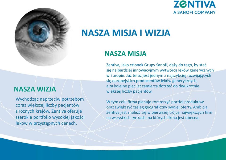 Już teraz jest jednym z najszybciej rozwijających się europejskich producentów leków generycznych, a za kolejne pięd lat zamierza dotrzed do dwukrotnie większej liczby pacjentów.