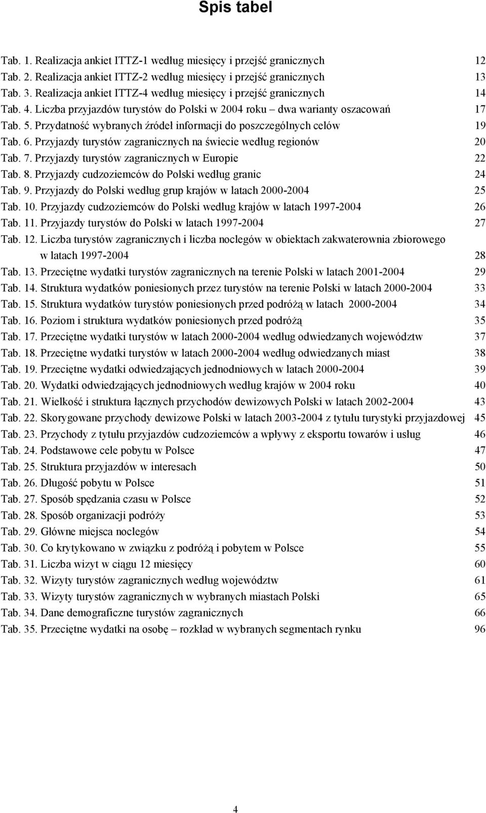 Przydatność wybranych źródeł informacji do poszczególnych celów 19 Tab. 6. Przyjazdy turystów zagranicznych na świecie według regionów 20 Tab. 7. Przyjazdy turystów zagranicznych w Europie 22 Tab. 8.
