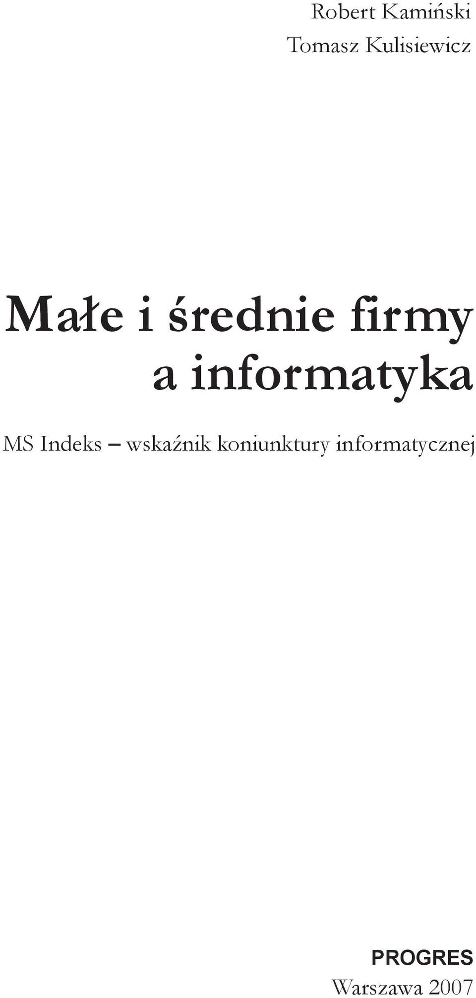 MS Indeks wskaźnik koniunktury