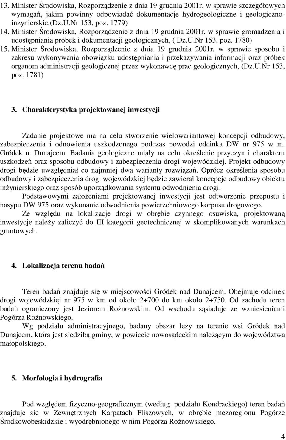 Minister Środowiska, Rozporządzenie z dnia 19 grudnia 2001r.