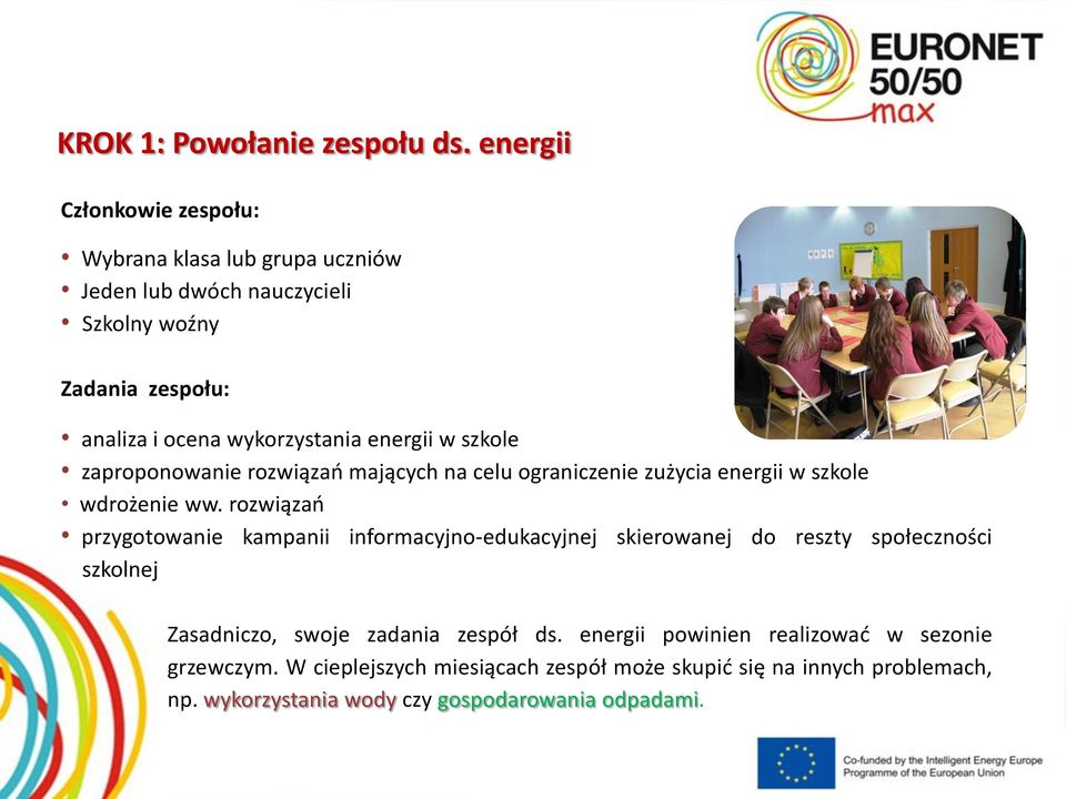 energii w szkole zaproponowanie rozwiązań mających na celu ograniczenie zużycia energii w szkole wdrożenie ww.