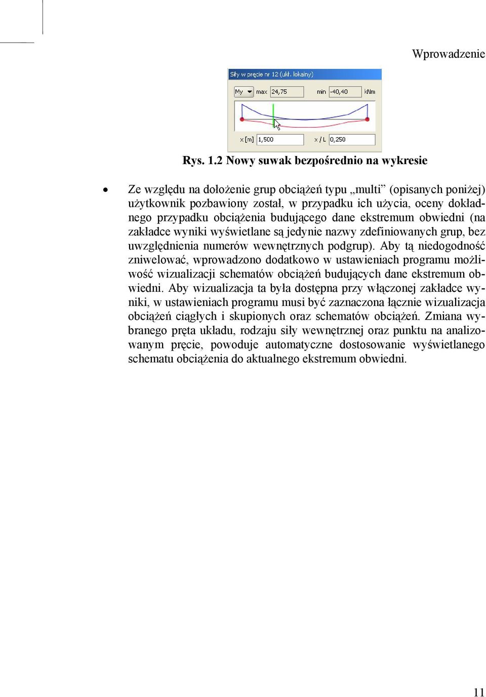 budującego dane ekstremum obwiedni (na zakładce wyniki wyświetlane są jedynie nazwy zdefiniowanych grup, bez uwzględnienia numerów wewnętrznych podgrup).