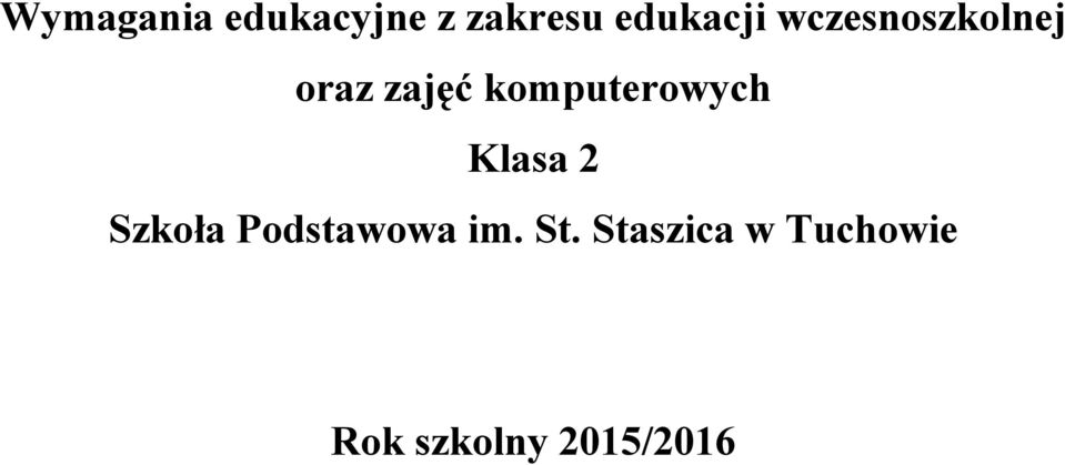 komputerowych Klasa 2 Szkoła