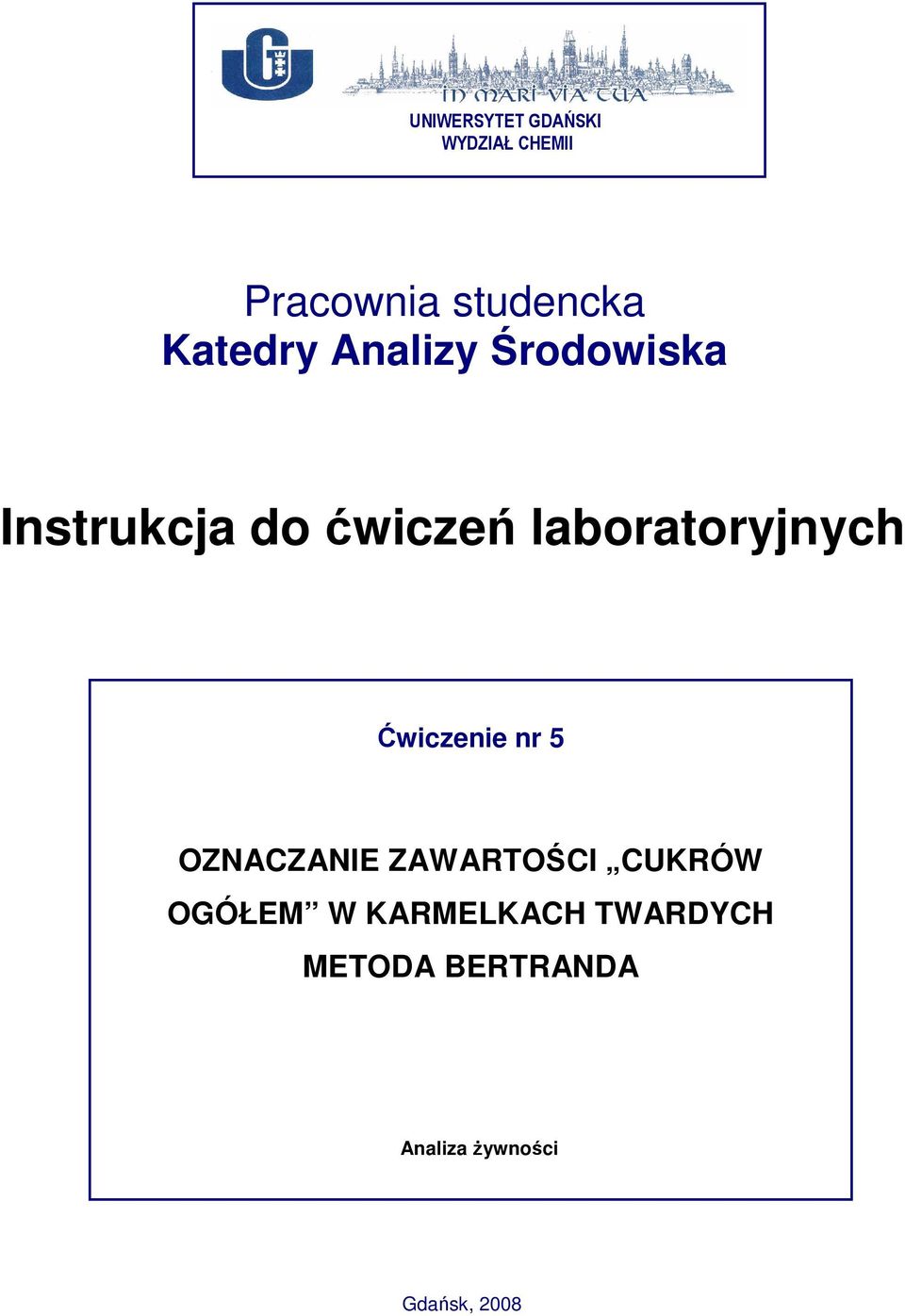 laboratoryjnych Ćwiczenie nr 5 ZNAZANIE ZAWARTŚI UKRÓW