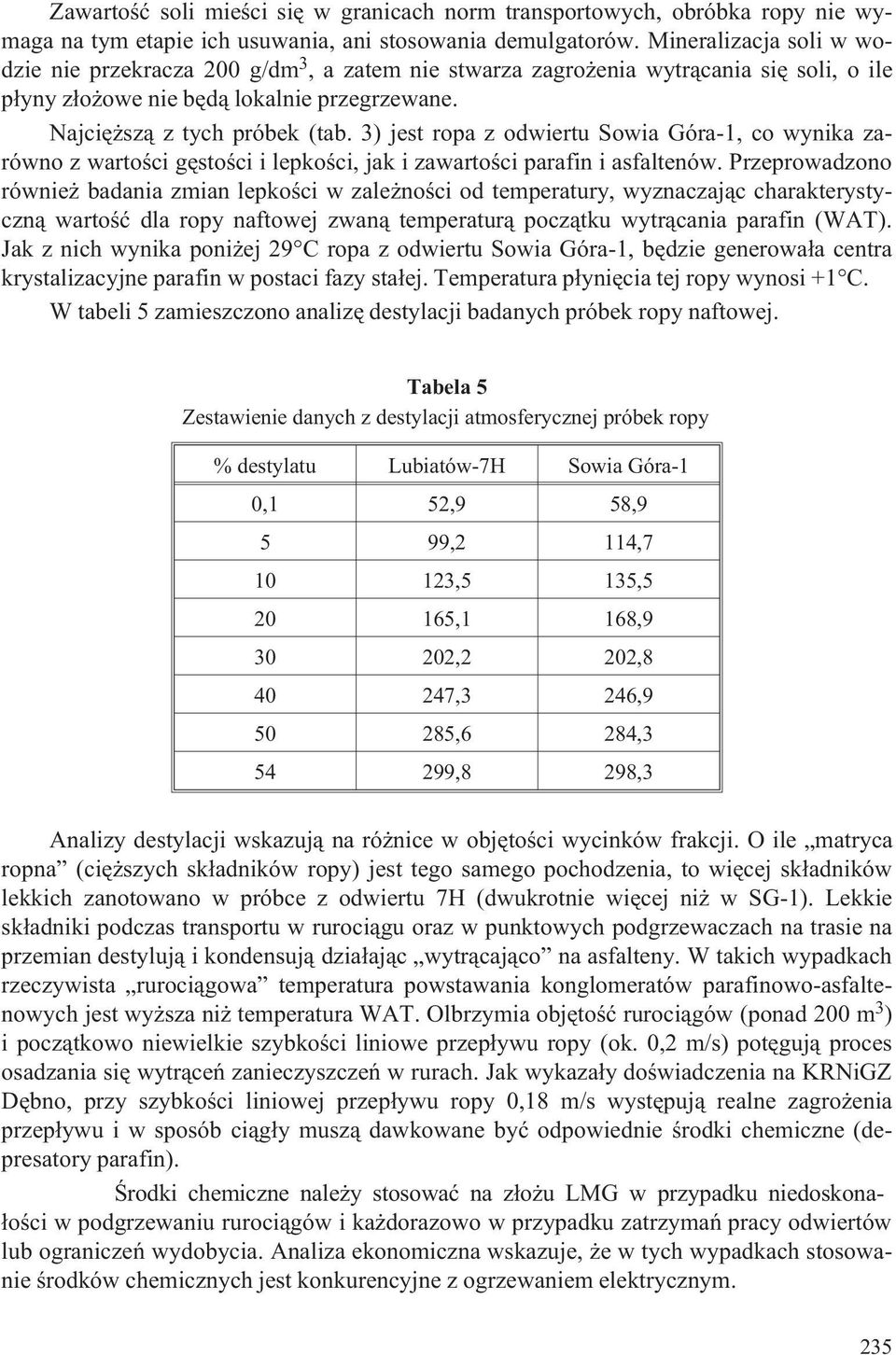 3) jest ropa z odwiertu Sowia Góra-1, co wynika zarówno z wartoœci gêstoœci i lepkoœci, jak i zawartoœci parafin i asfaltenów.