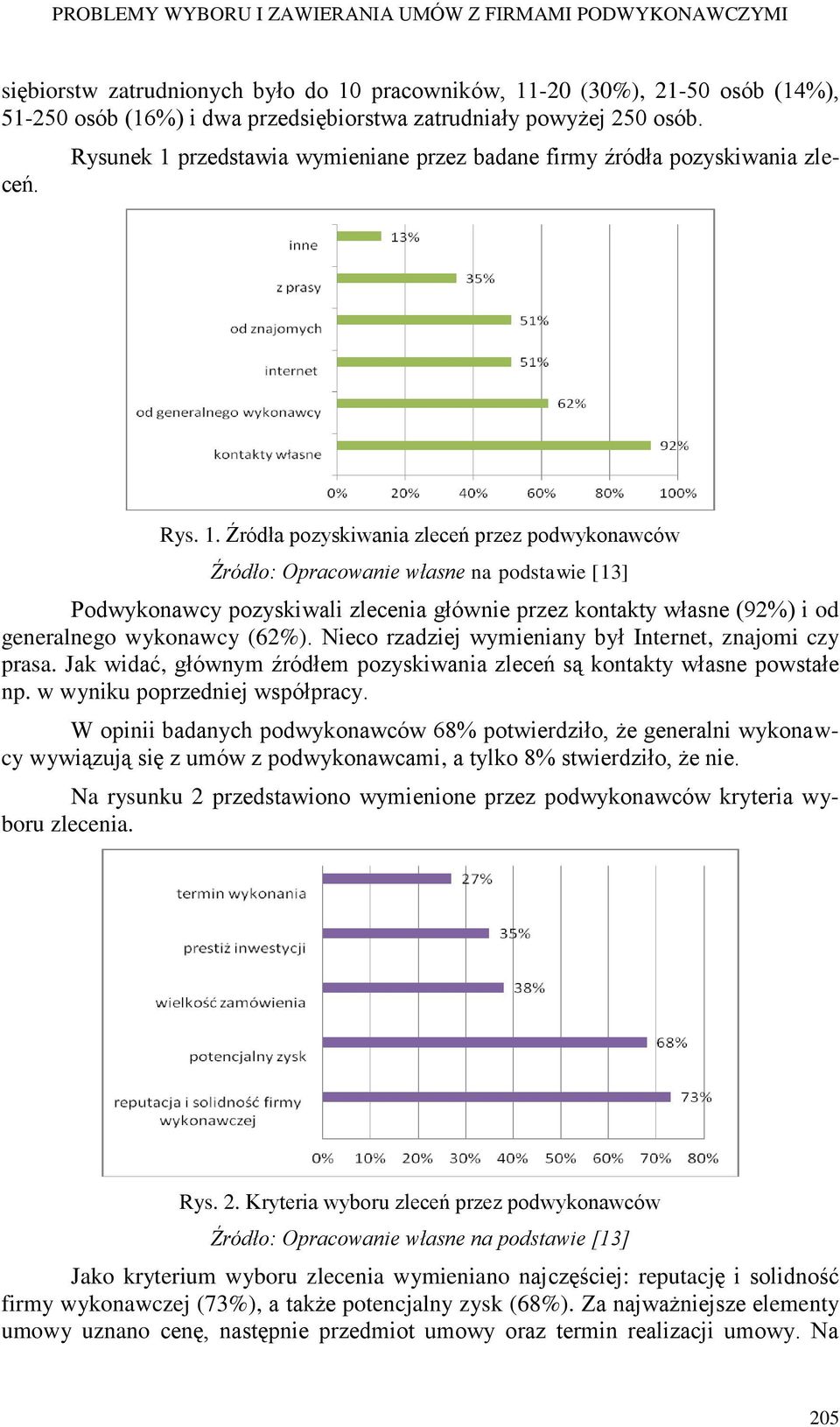 przedstawia wymieniane przez badane firmy źródła pozyskiwania zleceń. Rys. 1.