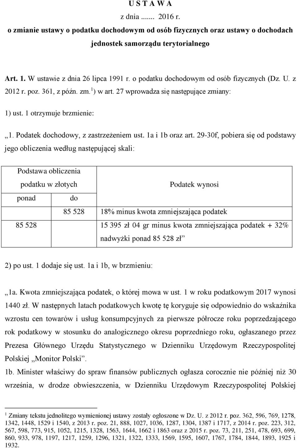 Podatek dochodowy, z zastrzeżeniem ust. 1a i 1b oraz art.