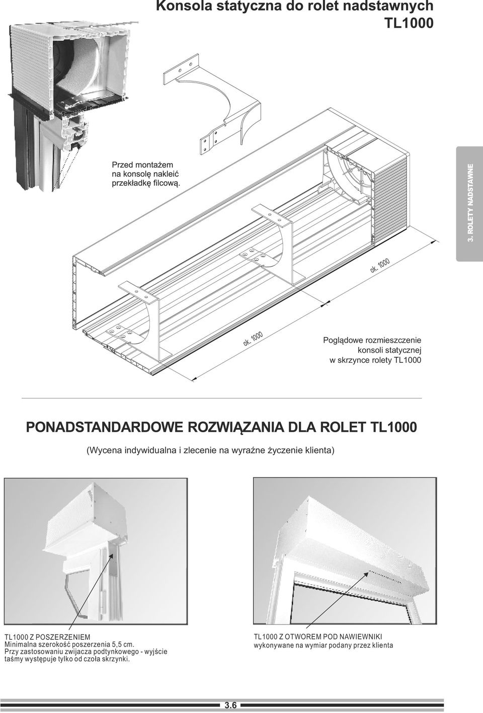 ROZWIĄZANIA DLA ROLET TL1000 (Wycena indywidualna i zlecenie na wyraźne życzenie klienta) TL1000 Z