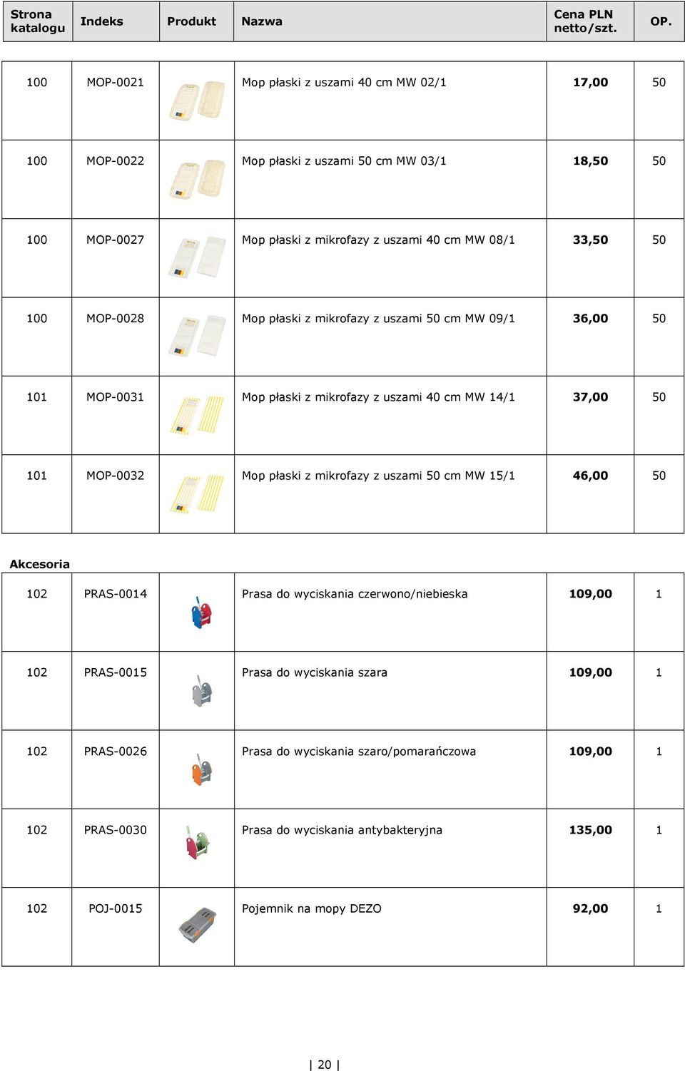 płaski z mikrofazy z uszami 50 cm MW 15/1 46,00 50 Akcesoria 102 PRAS-0014 Prasa do wyciskania czerwono/niebieska 109,00 1 102 PRAS-0015 Prasa do wyciskania szara