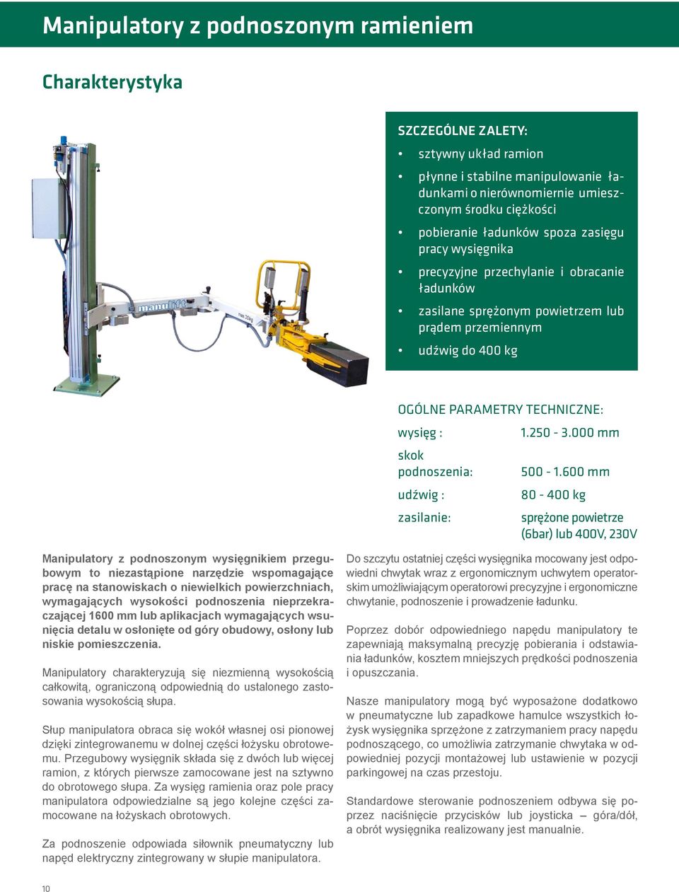 250-3.000 mm skok podnoszenia: 500-1.