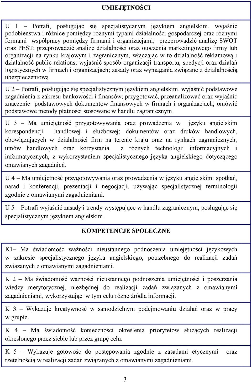 włączając w to działalność reklamową i działalność public relations; wyjaśnić sposób organizacji transportu, spedycji oraz działań logistycznych w firmach i organizacjach; zasady oraz wymagania