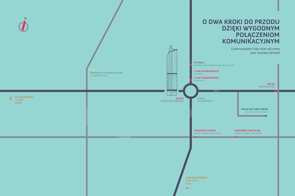 ŚWIĘTOKRZYSKA A2 AUTOSTRADA A2 HIGHWAY 10 KM METRO RONDO DASZYŃSKIEGO RONDO DASZYŃSKIEGO AL.