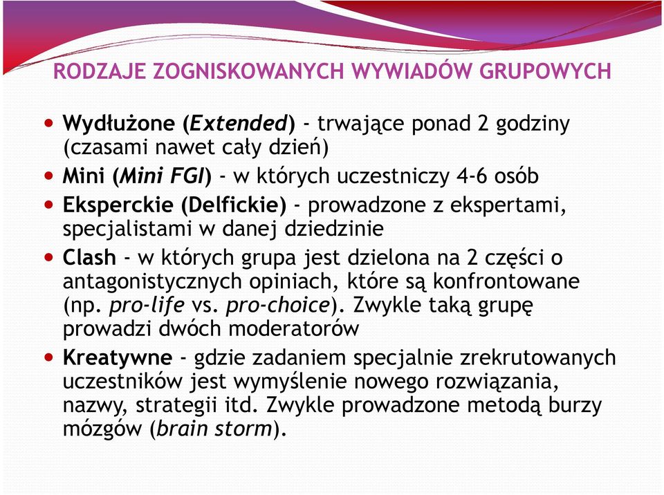 części o antagonistycznych opiniach, które są konfrontowane (np. pro-life vs. pro-choice).