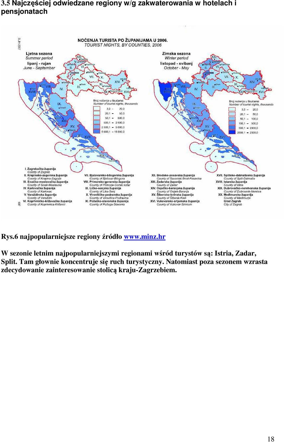 hr W sezonie letnim najpopularniejszymi regionami wśród turystów są: Istria, Zadar,