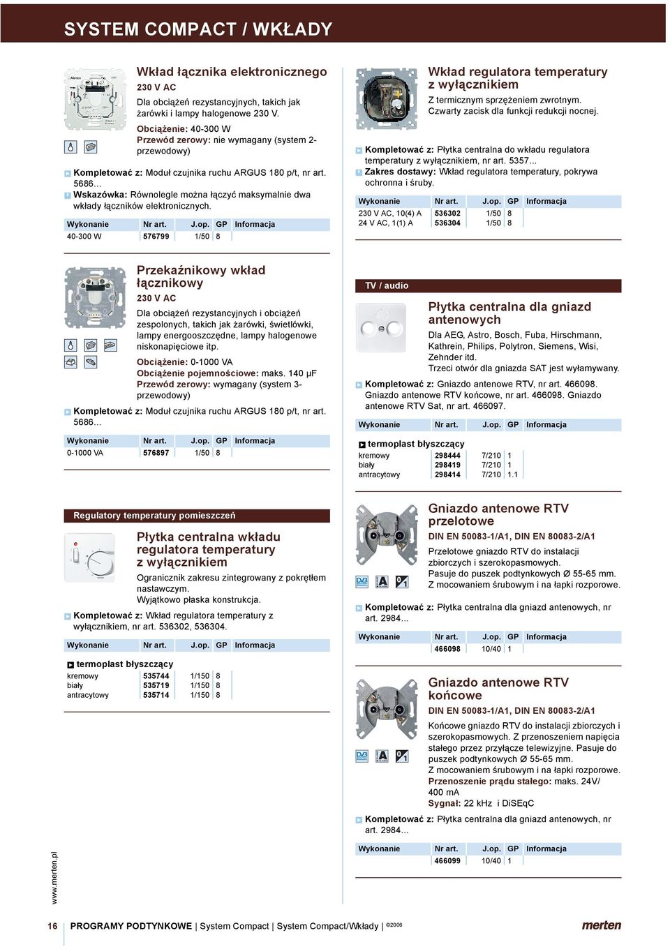 .. Wskazówka: Równolegle można łączyć maksymalnie dwa wkłady łączników elektronicznych. 40-300 W 576799 1/50 8 Wkład regulatora temperatury zwyłącznikiem Z termicznym sprzężeniem zwrotnym.