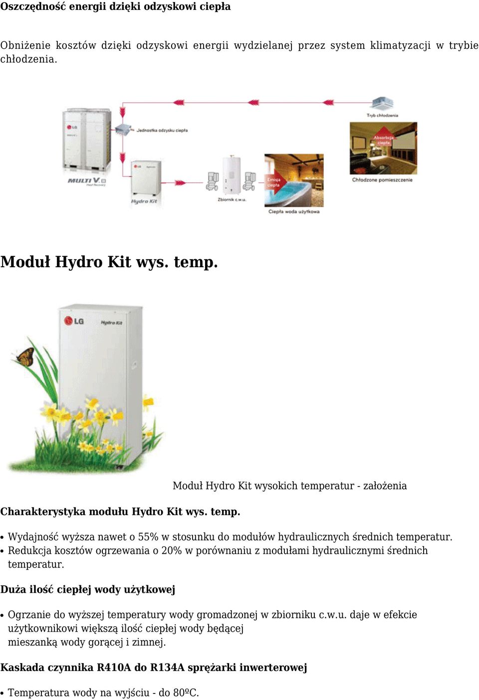 Redukcja kosztów ogrzewania o 20% w porównaniu z modułami hydraulicznymi średnich temperatur.