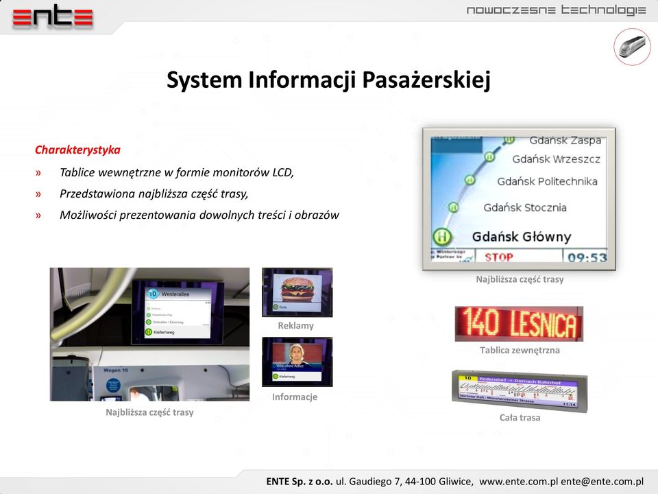 Możliwości prezentowania dowolnych treści i obrazów Najbliższa część