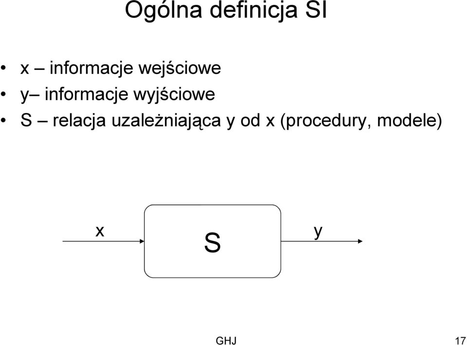 S relacja uzależniająca y od x