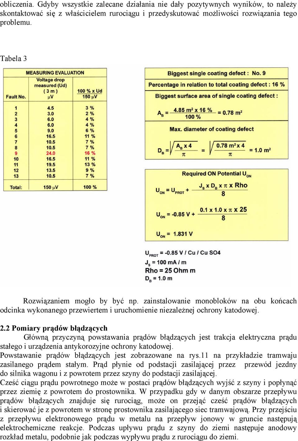 2 Pomiary prądów błądzących Główną przyczyną powstawania prądów błądzących jest trakcja elektryczna prądu stałego i urządzenia antykorozyjne ochrony katodowej.