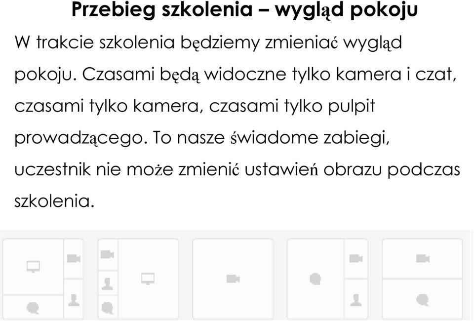 Czasami będą widoczne tylko kamera i czat, czasami tylko kamera,