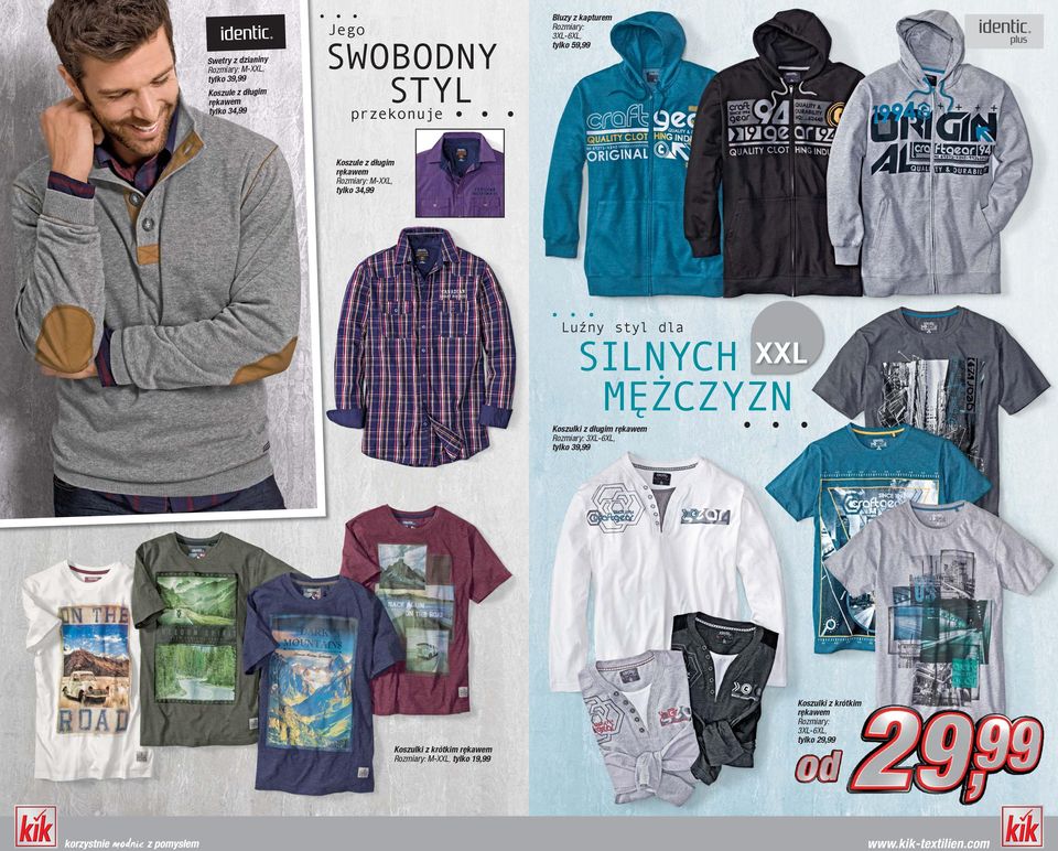 Luźny styl dla SILNYCH MĘŻCZYZN Koszulki z długim Rozmiary: 3XL-6XL, Koszulki