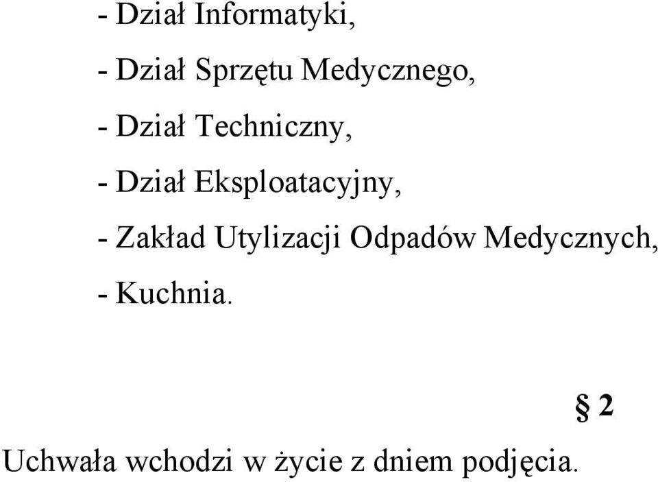 Eksploatacyjny, - Zakład Utylizacji Odpadów