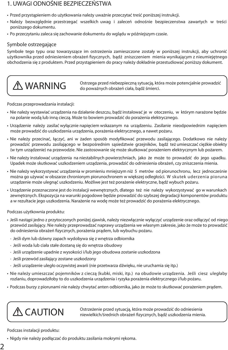 Po przeczytaniu zaleca się zachowanie dokumentu do wglądu w późniejszym czasie.
