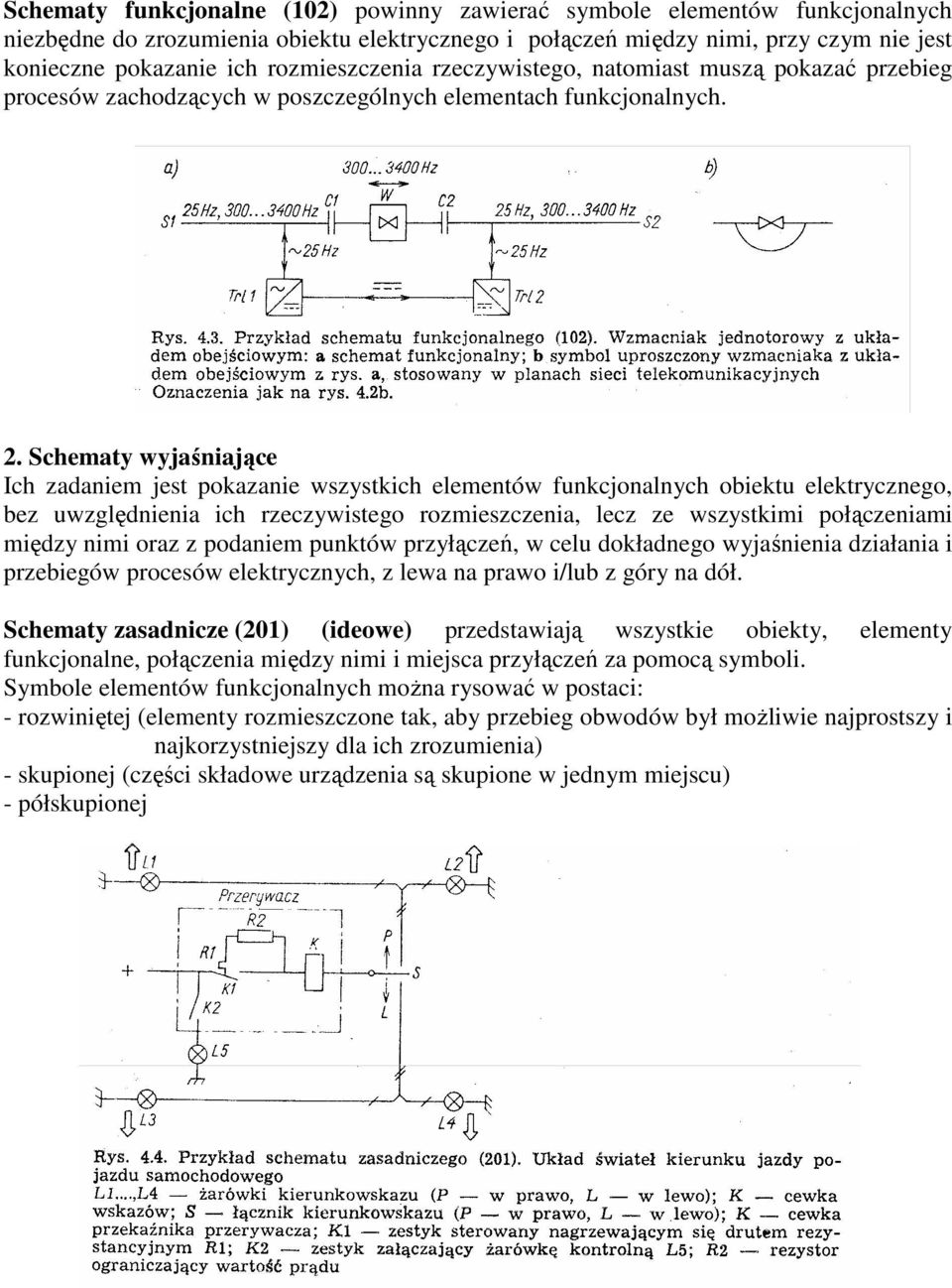 Schematy wyjaśniające Ich zadaniem jest pokazanie wszystkich elementów funkcjonalnych obiektu elektrycznego, bez uwzględnienia ich rzeczywistego rozmieszczenia, lecz ze wszystkimi połączeniami między