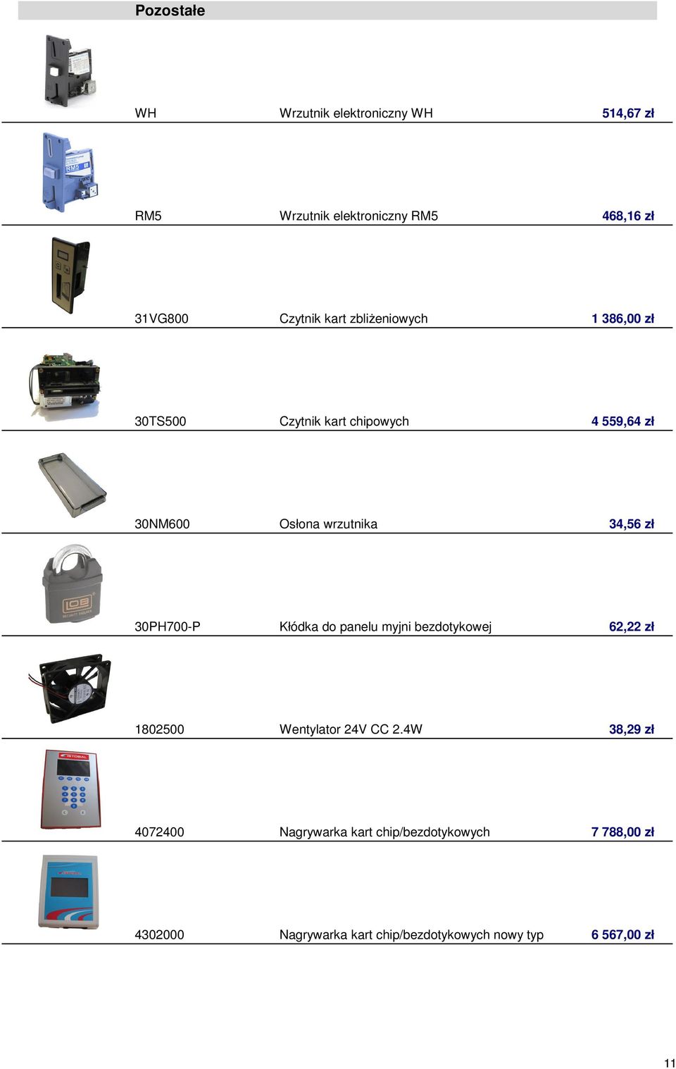 30PH700-P Kłódka do panelu myjni bezdotykowej 62,22 zł 1802500 Wentylator 24V CC 2.